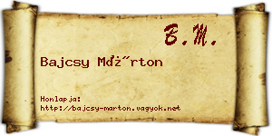 Bajcsy Márton névjegykártya